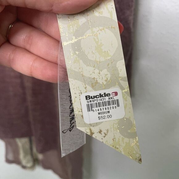 Gimmicks BKE NWT Buckle Pink Heathered Lace 3/4 Sleeve Knit Top Women’s Size M - Picture 5 of 8